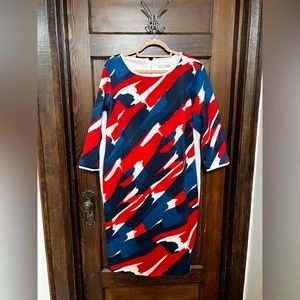 18W Bold Red White & Blue Dress